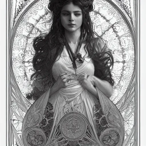 Prompt: beautiful lifelike award winning pencil illustration of devine trending on art station artgerm greg rutkowski alphonse mucha cinematic atmospheric