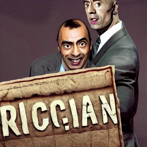 Image similar to Mr. Bean as Dwayne The Rock Johnson