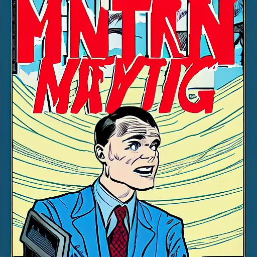 Prompt: alan turing comic book cover