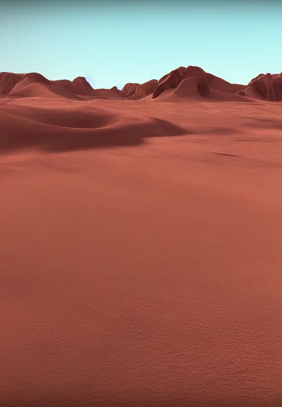 Prompt: desert landscape covered in sound waves, unreal engine, 4k render