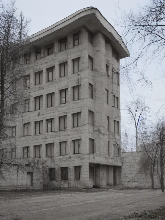 Image similar to soviet suburb building, photo, front view