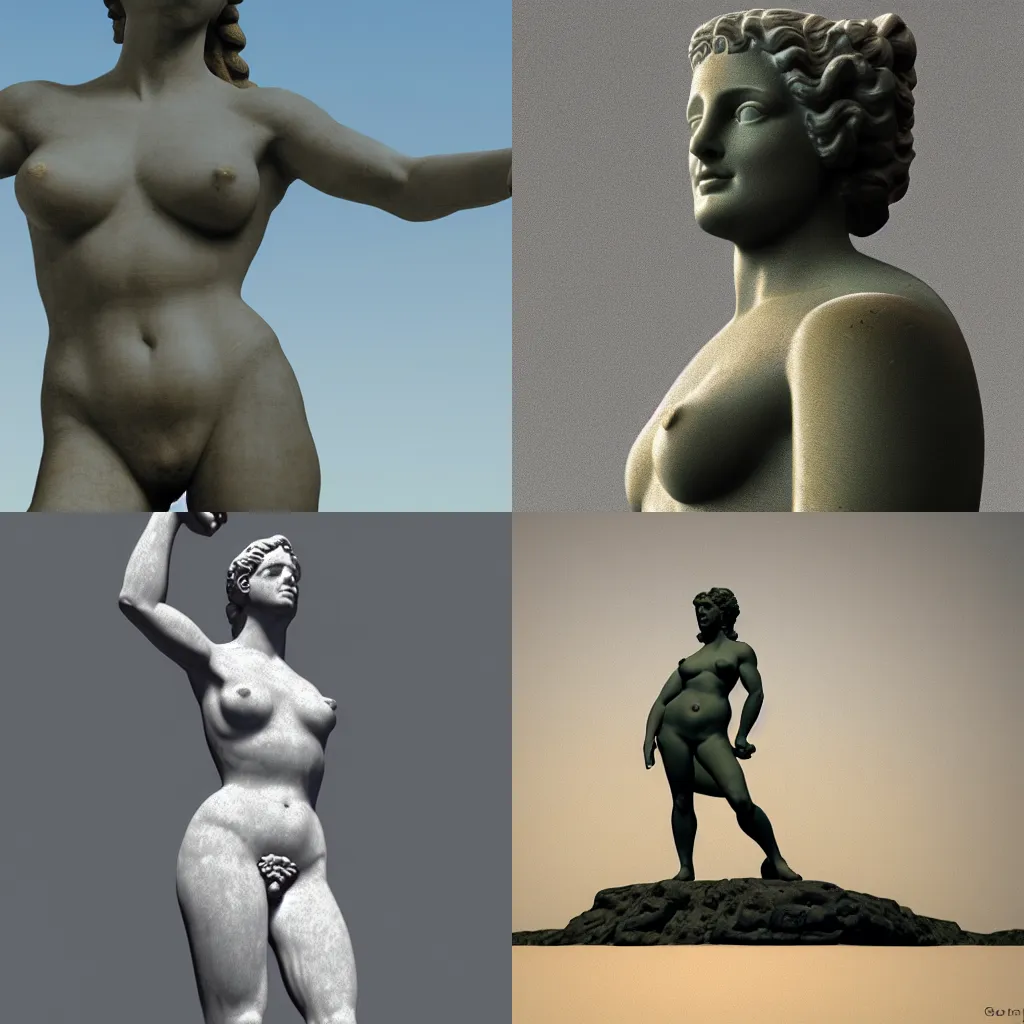 Prompt: venus de milo with arms, octane render