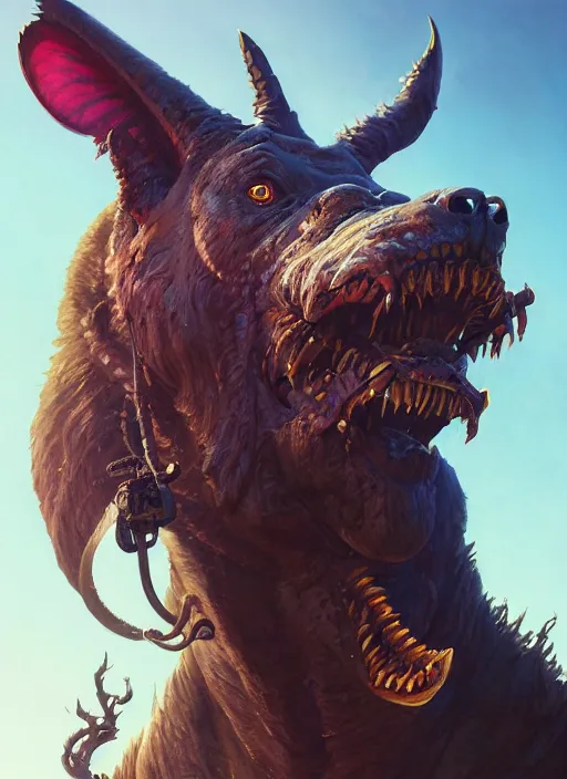 Prompt: highly detailed portrait of behemoth in gta v, stephen bliss, unreal engine, fantasy art by greg rutkowski, loish, rhads, ferdinand knab, makoto shinkai and lois van baarle, artgerm, pixar, ilya kuvshinov, rossdraws, tom bagshaw, global illumination, radiant light, detailed and intricate environment