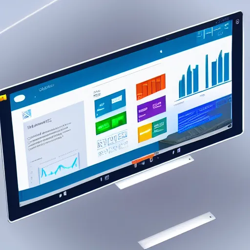 Image similar to futuristic Microsoft Windows, clean ui, illustration