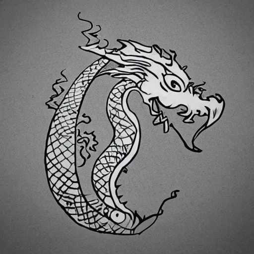 Image similar to “fire breathing dragon, doodle”