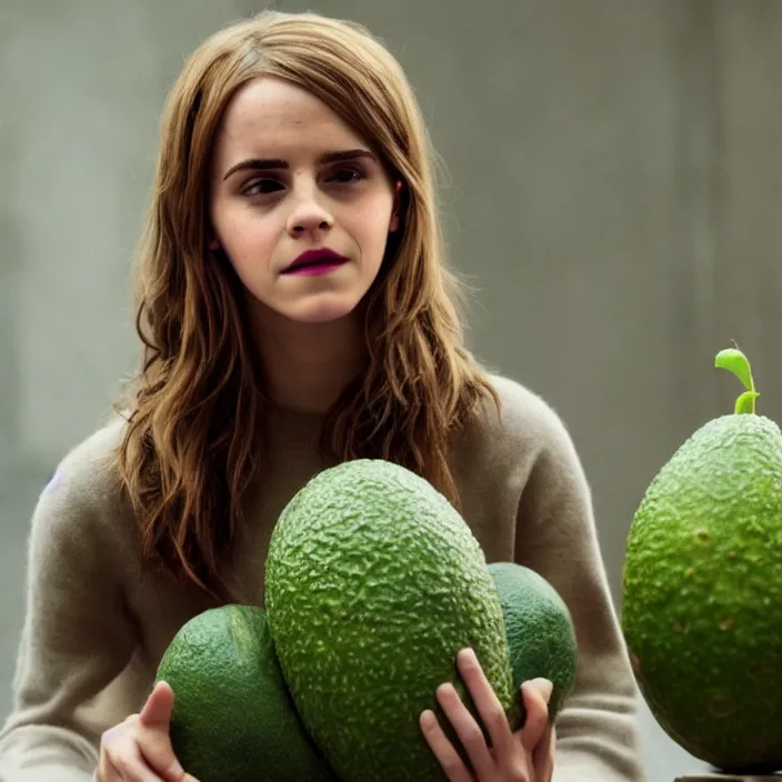 Image similar to emma watson starring as an avocado in the upcoming dramatic avocado movie, 8 k, movie still