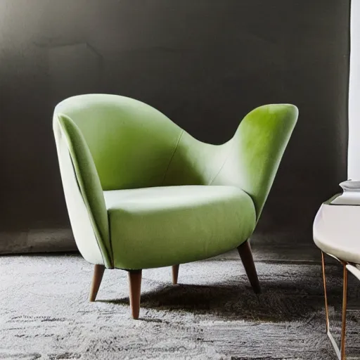 Image similar to an armchair in the shape of an avocado