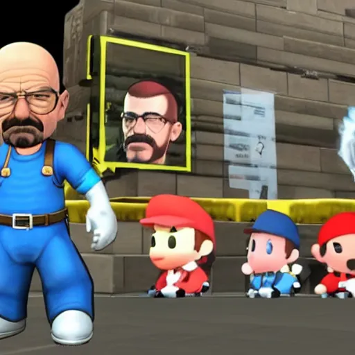 Image similar to Walter White in Super Smash Brothers Ultimate, 4k HDR