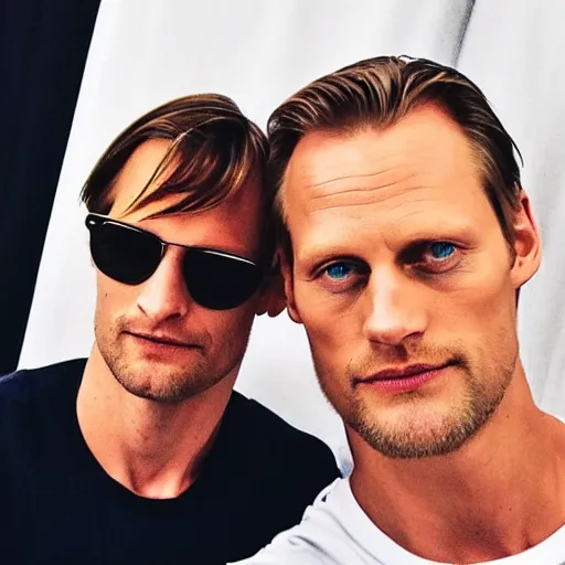 Image similar to alexander skarsgard taking a selfie