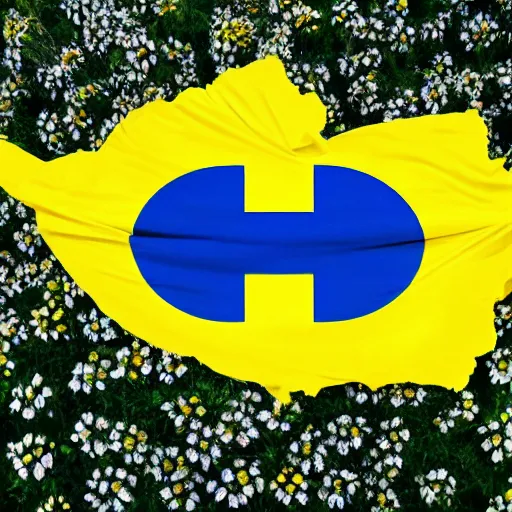 Image similar to ukraine flag in the shape of flower