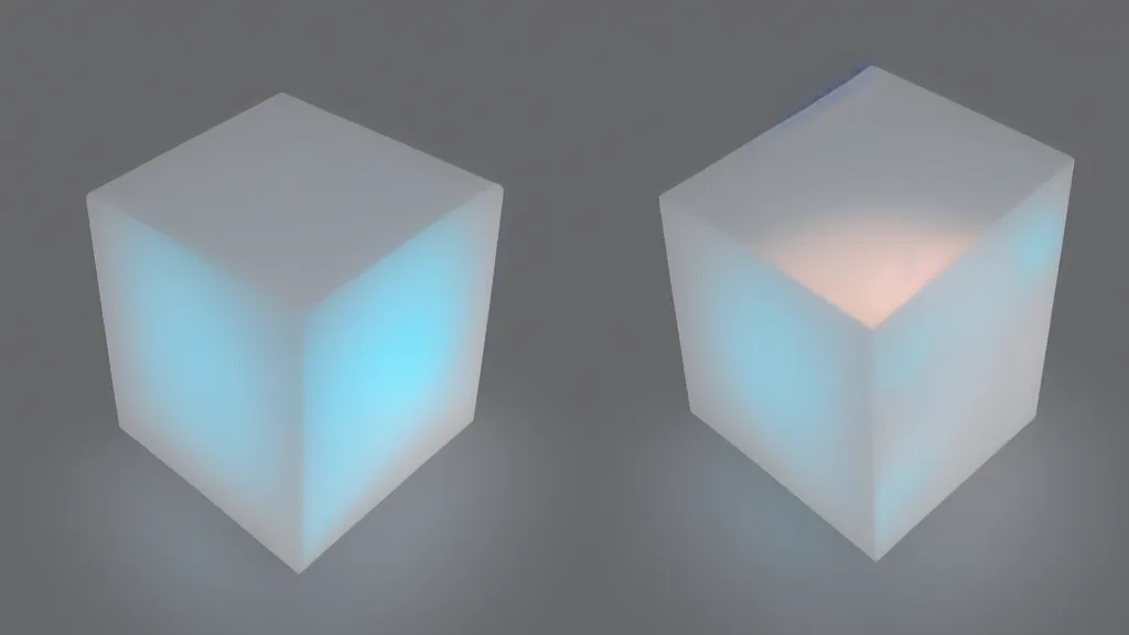 Image similar to a vapor cube, omnidimensional, 8 k, rim lighting, lumen global illumination, opaque, glowing