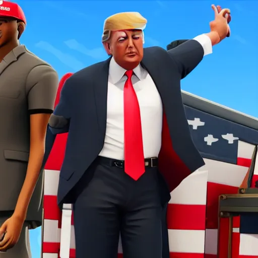 Prompt: donald trump in fortnite