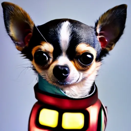 Prompt: chihuahua wearing the Infinity Gauntlet