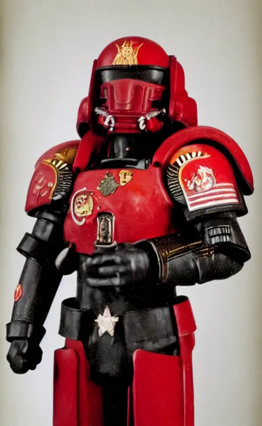 Image similar to photograph of black and red fascist space marine uniform