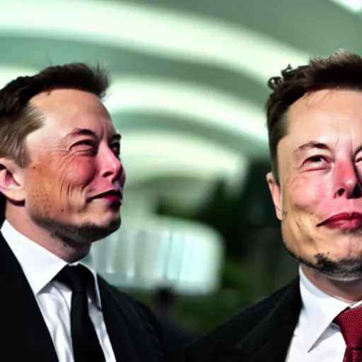 Prompt: Elon Musk's eyes going in different directions