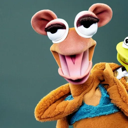 Prompt: sid from ice age in the muppet show