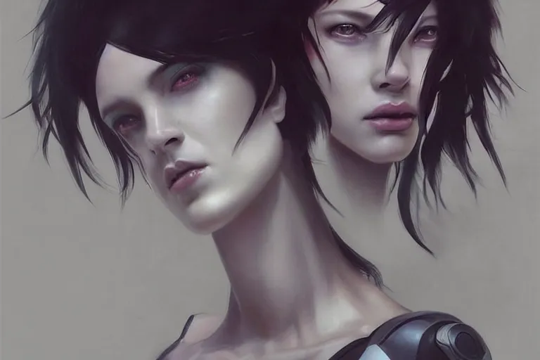 Prompt: a portrait of female mechine from ghost in the shell,by Stanely Artgerm,Tom Bagshaw,Andrei Riabovitchev,aaron horkey,Greg Rutkowski,trending on pinterest,full of color,luxury,mythological,sacred,religious,ultra realistic,high detail,concept art,golden ratio,cinematic lighting H 768