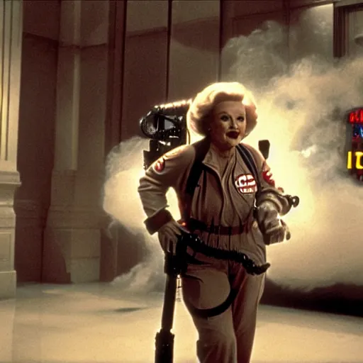Image similar to stunning awe inspiring betty white as a ghostbuster in the movie ghostbusters, movie still 8 k hdr atmospheric lighting