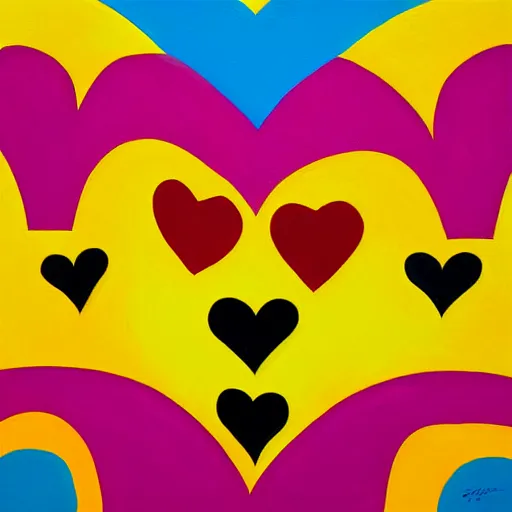 Image similar to splash painting, abstract art, heart, by os gemeos