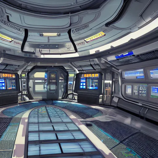 Image similar to sci - fi station interior