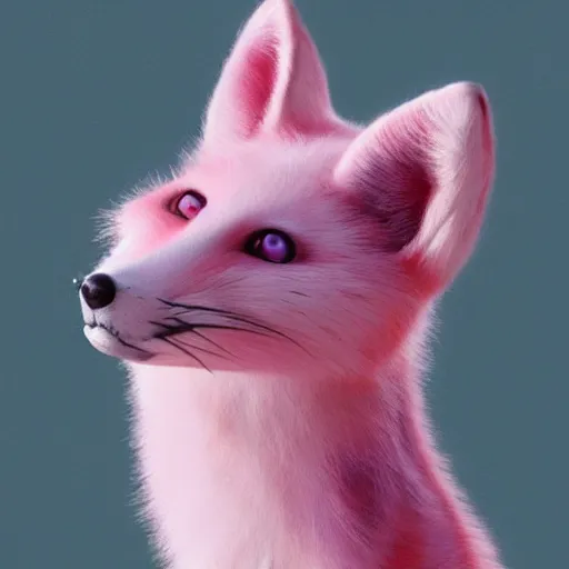 Image similar to pink fox, hyper realistic, 1 6 k, artstation,