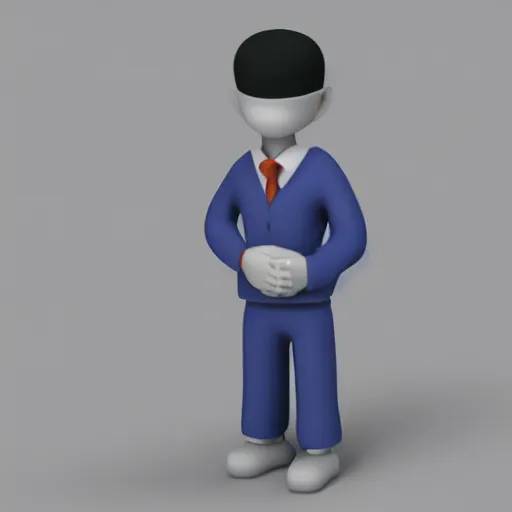 Prompt: simple businessman 3 d model