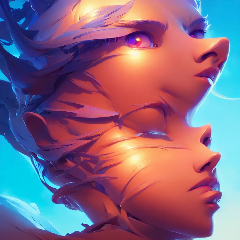 Image similar to hyper detailed ultra sharp of a beautiful fractal faces. behance hd by jesper ejsing, by rhads, makoto shinkai and lois van baarle, ilya kuvshinov, rossdraws radiating a glowing aura global illumination ray tracing hdr, 8 k