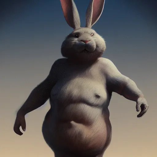 Image similar to portrait of the real life Big Chungus, expressive pose, futuristic, highly detailed, digital painting, artstation, concept art, smooth, sharp focus, dramatic light, studio light, by Henry Fuseli