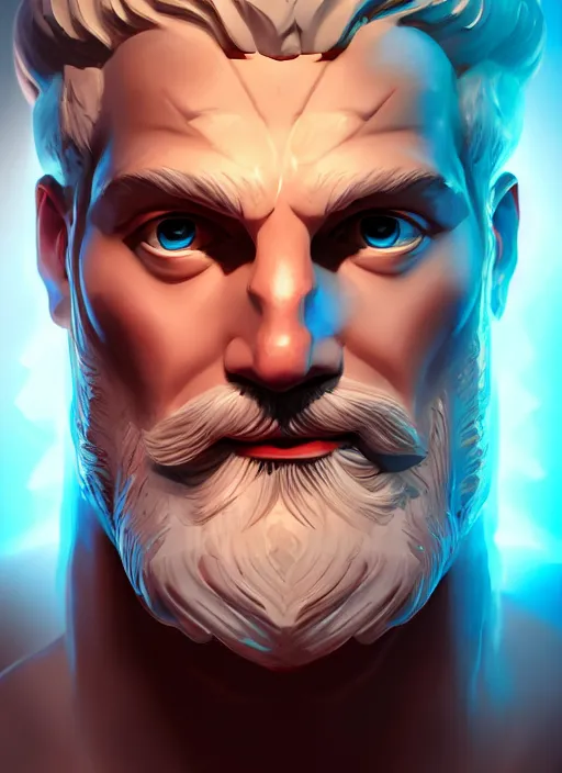 Image similar to the god zeus, lightning, portrait, sharp focus, digital art, concept art, dynamic lighting, subsurface scattering, photoreal, trending on artstation, by emylie boivin 1. 0, rossdraws 2. 0