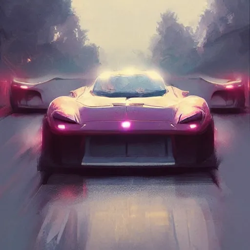 Image similar to 🏎️🐈 ,Greg rutkowski, Trending artstation, cinematográfica, digital Art