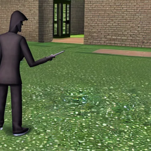 Image similar to the grim reaper. snapshot from the sims 2.