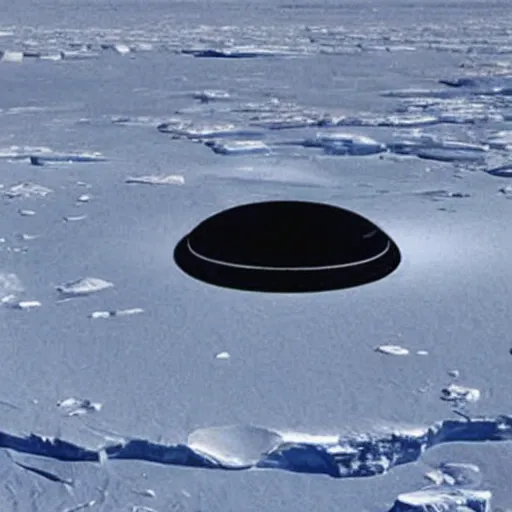 Prompt: UFO hidden underneath Antarctica