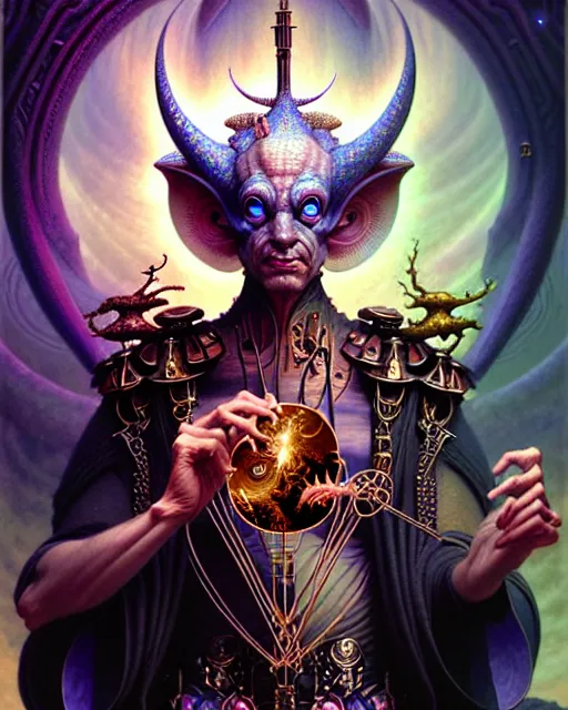 Image similar to the emperor tarot card, fantasy character portrait made of fractals, ultra realistic, wide angle, intricate details, the fifth element artifacts, highly detailed by peter mohrbacher, hajime sorayama, wayne barlowe, boris vallejo, aaron horkey, gaston bussiere, craig mullins