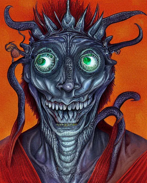 Image similar to man with seven eyes | digital painting | highly detailed | fantasy