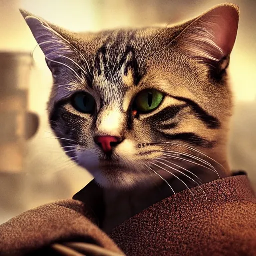 Prompt: an amazing award winning photo of a cat as knight templar, very detailed and sharp, 4k hdr, cinematic