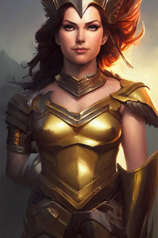 Image similar to amazon valkyrie athena, d & d, fantasy, portrait, highly detailed, headshot, digital painting, trending on artstation, concept art, sharp focus, illustration, art by artgerm and greg rutkowski and magali villeneuve