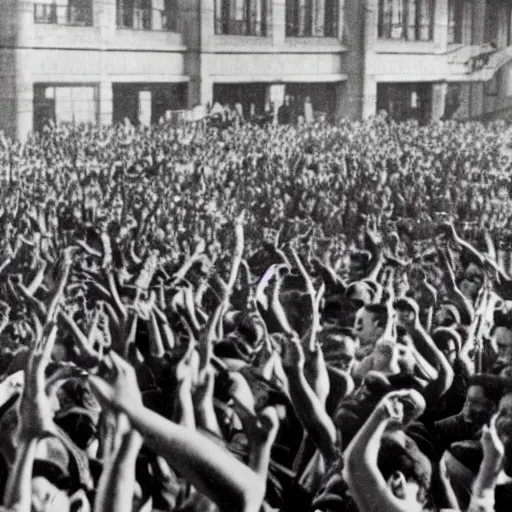 Image similar to joyful crowds of the Third Reich