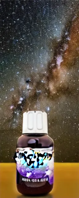 Prompt: milky way galaxy in a bottle