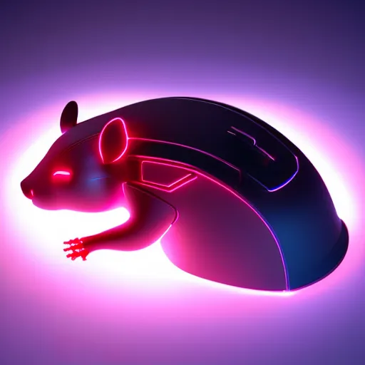 Prompt: cute cybernatic mouse, cybernatic, cyberpunk, bright led lights, 3 d render, high quality render, unreal engine 5, by dizzy viper, marischa becker, octane render, high quality, very detailed