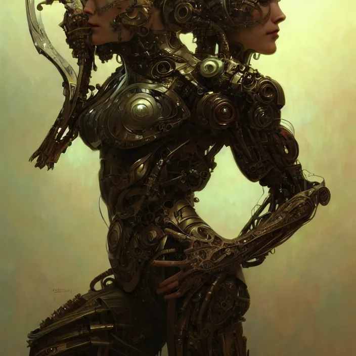 Prompt: organic cyborg, berserker, diffuse lighting, fantasy, intricate, elegant, highly detailed, lifelike, photorealistic, digital painting, artstation, illustration, concept art, smooth, sharp focus, art by John Collier and Albert Aublet and Krenz Cushart and Artem Demura and Alphonse Mucha