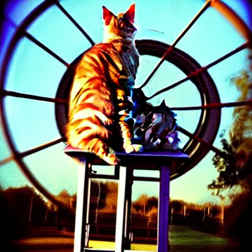 Image similar to !!! cat!!!, ( ferris wheel ), feline, sitting, riding, award winning photo