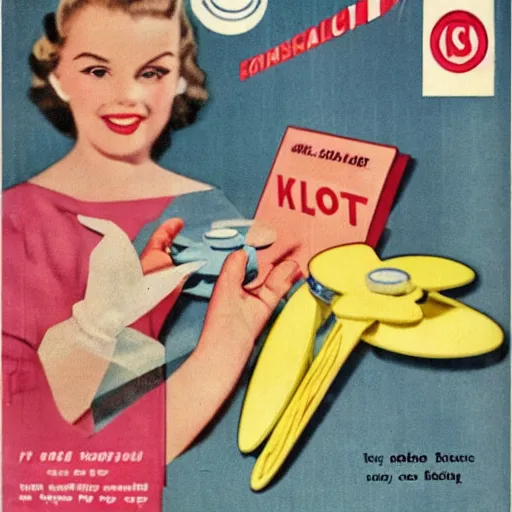 Image similar to 1 9 5 0 style magazine advertisement for fidget spinners
