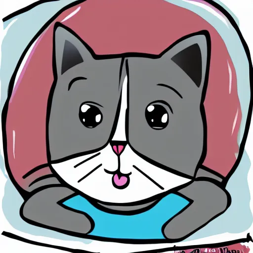 Prompt: a cartoon of a cute cat