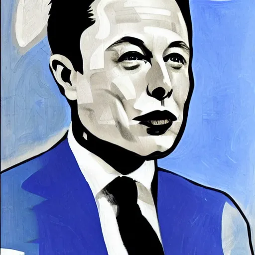 Prompt: elon musk by picasso