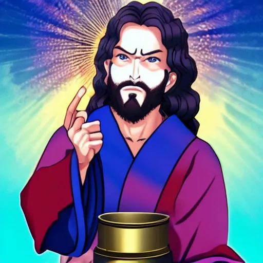 Image similar to jesus christ in genshin impact