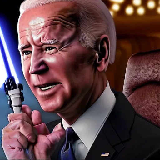 Image similar to joe biden as princess leia in star wars episode 6, 8k resolution, full HD, cinematic lighting, award winning, anatomically correct