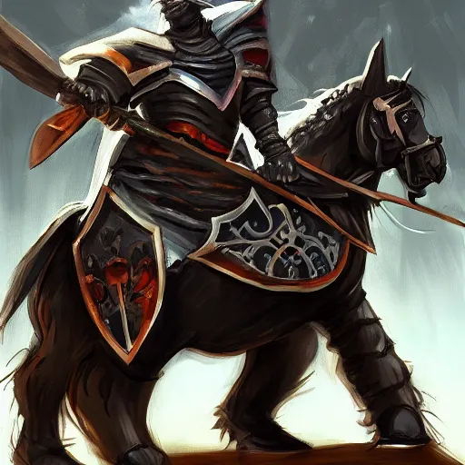 Image similar to painting beast dnd rpg knight