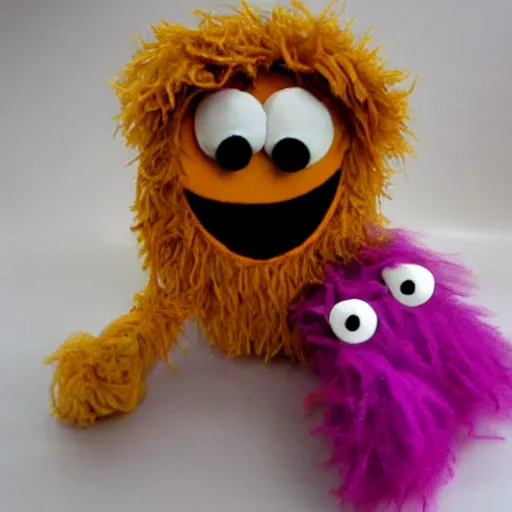 Image similar to a home made halloween ghost muppet plush, sesame street, photograph, realistic, photorealistic