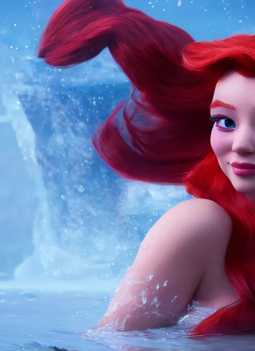 Prompt: princess ariel from little mermaid disney film, photo realistic, hyperdetailed, 8 k realistic, frostbite 3 engine, cryengine, dof, trending on artstation, digital art