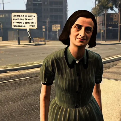 Prompt: anne frank in gta v